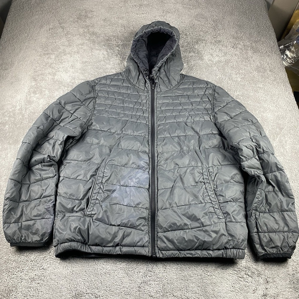 GUESS Puffer Jacket Mens Gray Long‎ Sleeve